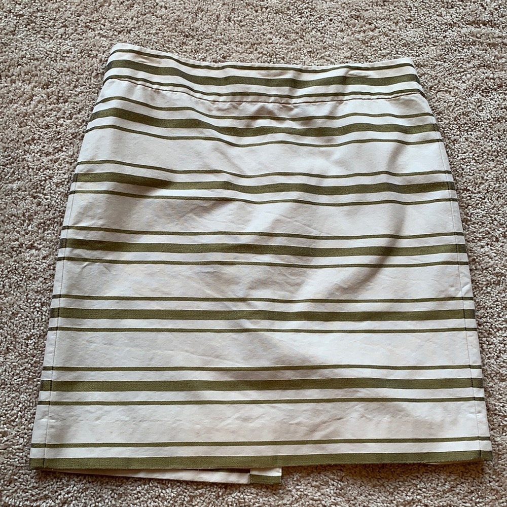 J Crew Gold and Cream striped skirt